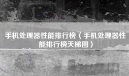 手机处理器性能排行榜（手机处理器性能排行榜天梯图）