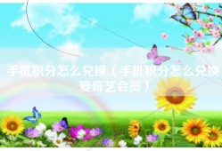 手机积分怎么兑换（手机积分怎么兑换爱奇艺会员）