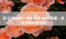花5亿拆迁拆一半后再花2000万复建，地铁当初咋规划的