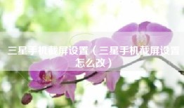 三星手机截屏设置（三星手机截屏设置怎么改）