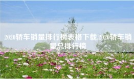 2020轿车销量排行榜表格下载,2020轿车销量总排行榜