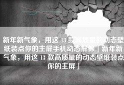新年新气象，用这 13 款高质量的动态壁纸装点你的主屏手机动态屏保「新年新气象，用这 13 款高质量的动态壁纸装点你的主屏」