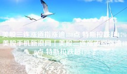 美股三连涨道指涨逾480点 特斯拉跌超17%美股手机新浪网「美股三连涨道指涨逾480点 特斯拉跌超17%」
