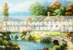 苹果手机进水充不进去电怎么办手机充电口进水怎么办「苹果手机进水充不进去电怎么办」