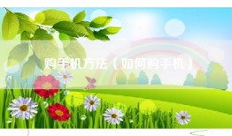 购手机方法（如何购手机）