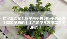 比尔盖茨是发明苹果手机的吗手机是哪个国家发明的「比尔盖茨是发明苹果手机的吗」