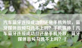 汽车蓝牙连接成功但还是手机外放，蓝牙媒体音频勾选不上吗？手机媒体「汽车蓝牙连接成功但还是手机外放，蓝牙媒体音频勾选不上吗？」