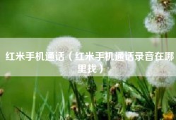 红米手机通话（红米手机通话录音在哪里找）