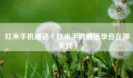 红米手机通话（红米手机通话录音在哪里找）