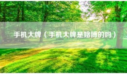手机大牌（手机大牌是赌博的吗）