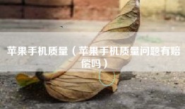 苹果手机质量（苹果手机质量问题有赔偿吗）