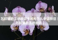 怎样辅助注册微信手机号怎么申请微信「怎样辅助注册微信」