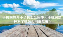 手机突然开不了机怎么回事（手机突然开不了机怎么回事苹果）