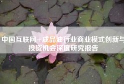 中国互联网+成品油行业商业模式创新与投资机会深度研究报告