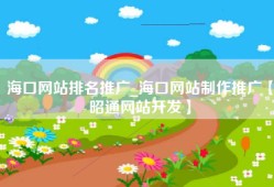 海口网站排名推广_海口网站制作推广【昭通网站开发】