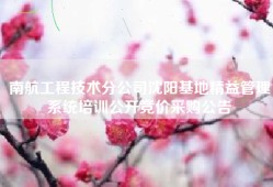 南航工程技术分公司沈阳基地精益管理系统培训公开竞价采购公告