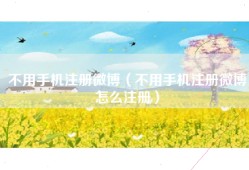 不用手机注册微博（不用手机注册微博怎么注册）
