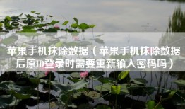 苹果手机抹除数据（苹果手机抹除数据后原ID登录时需要重新输入密码吗）