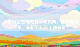 小米高管王晓雁五周年庆典，雷军赠金米兔，每位五年员工都有份？
