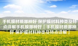 手机膜材质哪种好 保护膜材料种类及特点详解手机膜哪种好「手机膜材质哪种好 保护膜材料种类及特点详解」