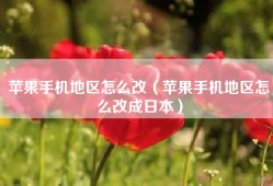 苹果手机地区怎么改（苹果手机地区怎么改成日本）
