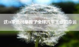 这10家公司掌握了全球汽车工业的命运