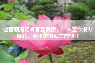 赵丽颖冯绍峰官宣离婚，二人至今没办婚礼，莫小棋的预言应验了