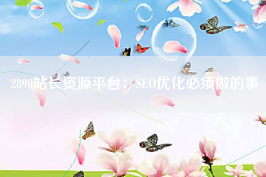 2898站长资源平台：SEO优化必须做的事