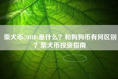 柴犬币(SHIB)是什么？和狗狗币有何区别？柴犬币投资指南