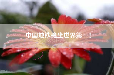 中国地铁稳坐世界第一！