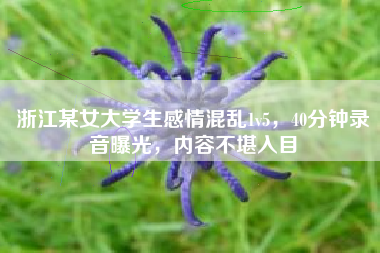 浙江某女大学生感情混乱1v5，40分钟录音曝光，内容不堪入目