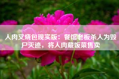 人肉叉烧包现实版：餐馆老板杀人为毁尸灭迹，将人肉藏饭菜售卖