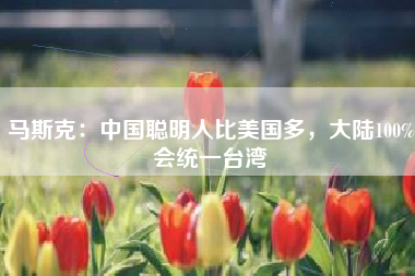 马斯克：中国聪明人比美国多，大陆100%会统一台湾