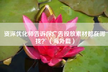 资深优化师告诉你广告投放素材都在哪找？（海外篇）