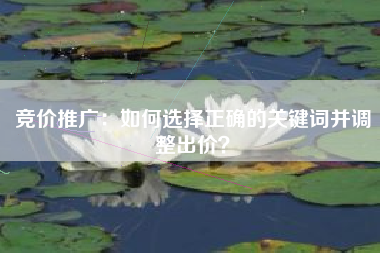 竞价推广：如何选择正确的关键词并调整出价？