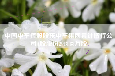 中国中车控股股东中车集团累计增持公司A股股份2918.88万股