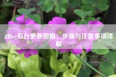 ZBlog后台更新指南：步骤与注意事项详解