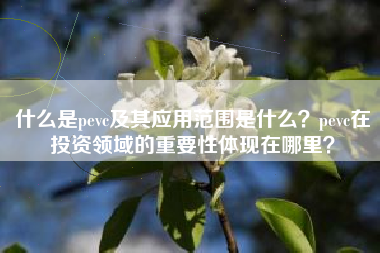 什么是pevc及其应用范围是什么？pevc在投资领域的重要性体现在哪里？