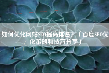 如何优化网站SEO提高排名？（百度SEO优化策略和技巧分享）