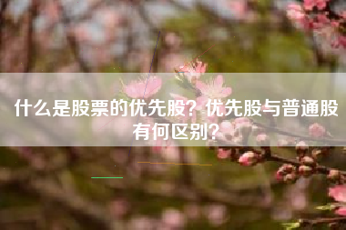 什么是股票的优先股？优先股与普通股有何区别？