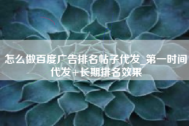 怎么做百度广告排名帖子代发_第一时间代发+长期排名效果