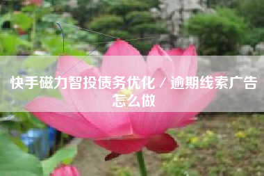 快手磁力智投债务优化／逾期线索广告怎么做