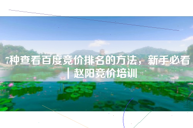 7种查看百度竞价排名的方法，新手必看｜赵阳竞价培训