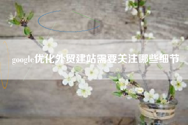 google优化外贸建站需要关注哪些细节