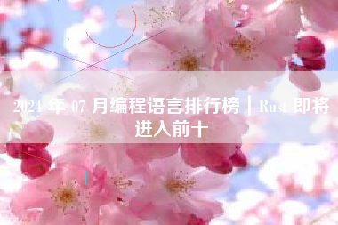 2024 年 07 月编程语言排行榜｜Rust 即将进入前十