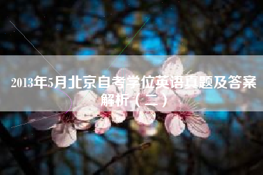 2013年5月北京自考学位英语真题及答案解析（二）