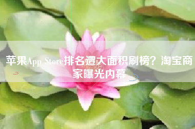 苹果App Store排名遭大面积刷榜？淘宝商家曝光内幕