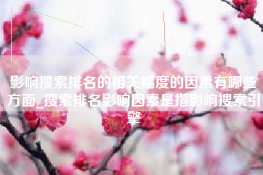 影响搜索排名的相关幅度的因素有哪些方面_搜索排名影响因素是指影响搜索引擎