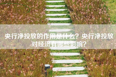 央行净投放的作用是什么？央行净投放对经济有哪些影响？