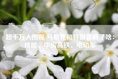 超千万人围观 马斯克和特朗普聊了啥：核能、中国高铁、电动车